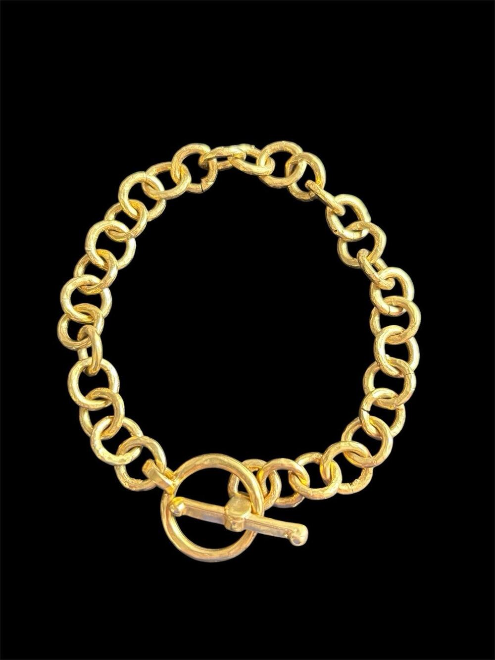 7” Gold Tone 9mm Circle Link Bracelet YAM Israel
